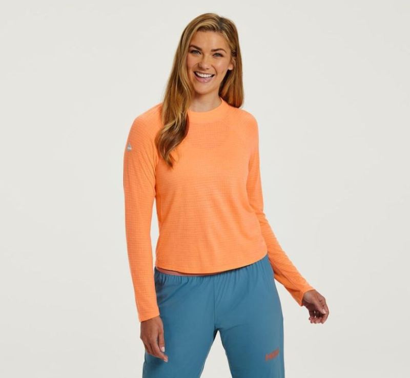 Hoka Merino Blend Long Sleeve Cantaloup pour femme