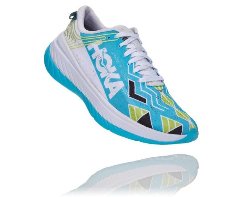 Chaussure de course Ironman Kona Carbon X pour homme, bleu Scuba/blanc