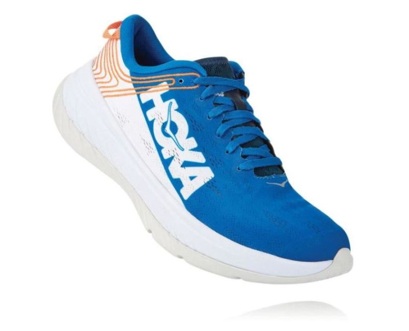 Chaussure de course longue distance Hoka Carbon X Imperial Blue / Blanc