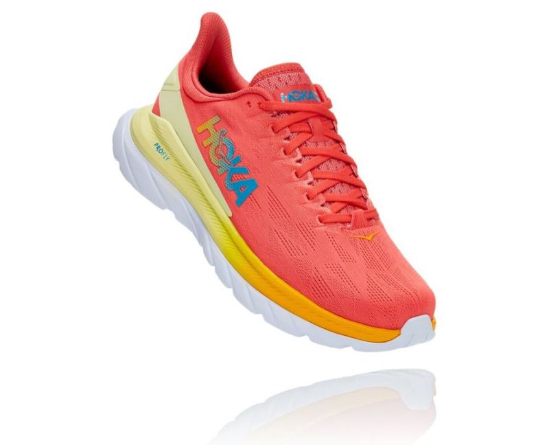 HOKA MACH 4 POUR HOMMES HOT CORAL / SAFFRON