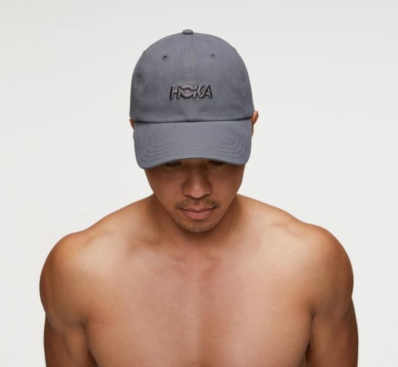 Casquette décontractée Hoka pour hommes, gris foncé