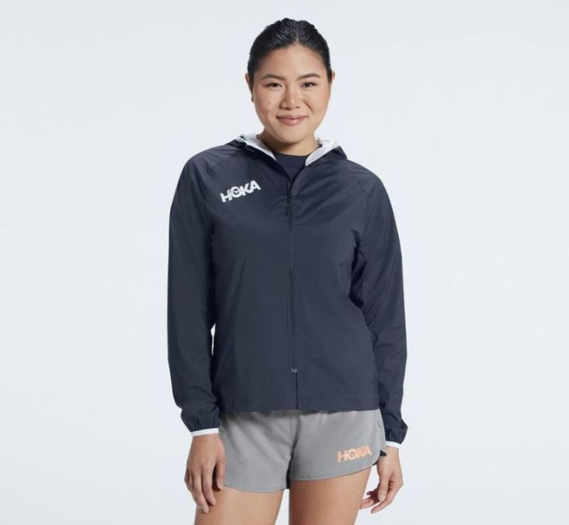 Veste coupe-vent entièrement zippée Hoka pour femmes, Outerspace