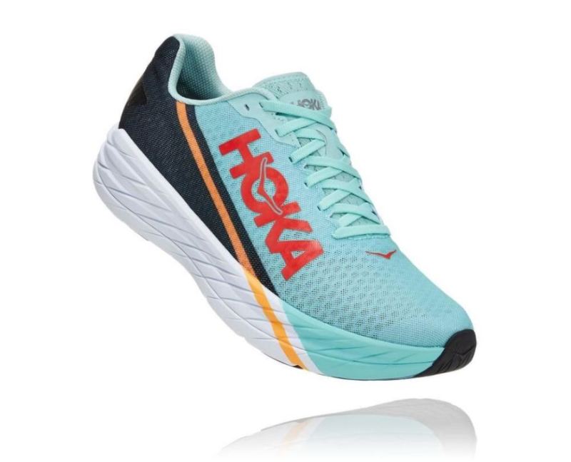 Chaussure de course Hoka Rocket X pour femme Eggshell Blue / Black