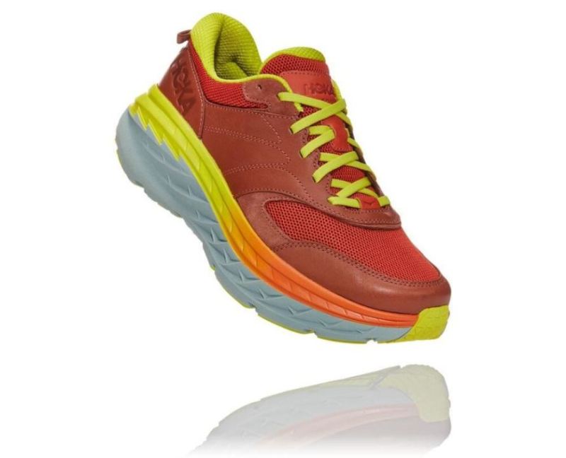 Chaussures de course sur route en cuir Hoka Bondi pour femme Auburn / Chili