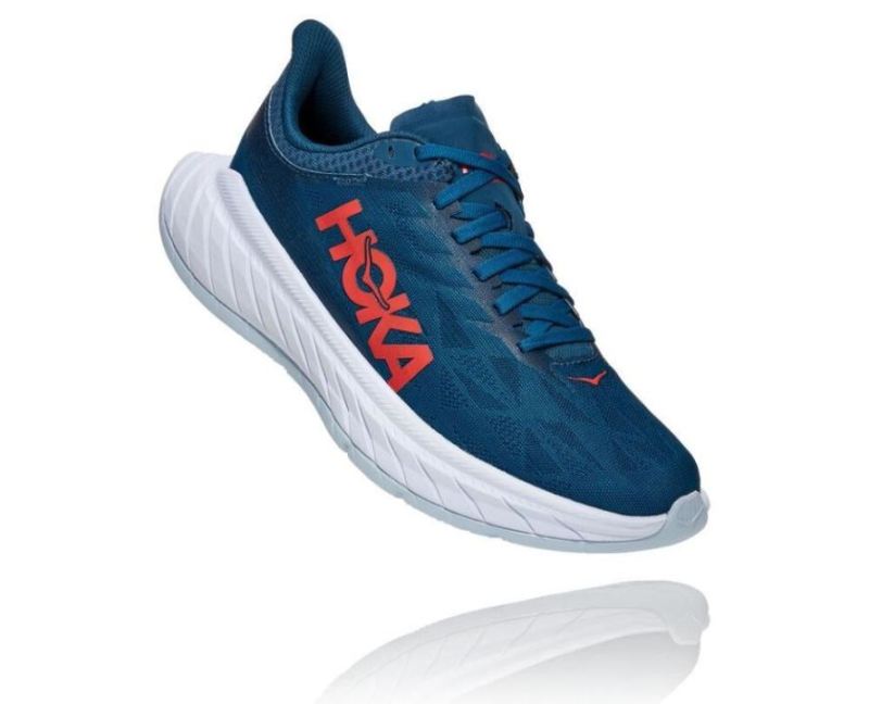 Hoka Carbon X 2 pour femme bleu marocain / corail chaud