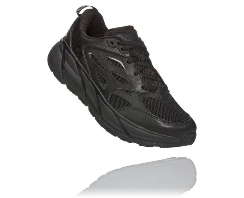 Hoka Clifton Leather Road pour FemmeChaussure de course Noir / Raven