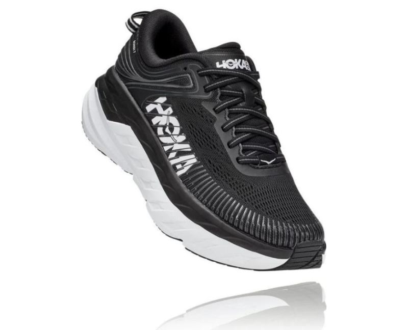 Chaussures Hoka Bondi 7 pour homme Noir / Blanc