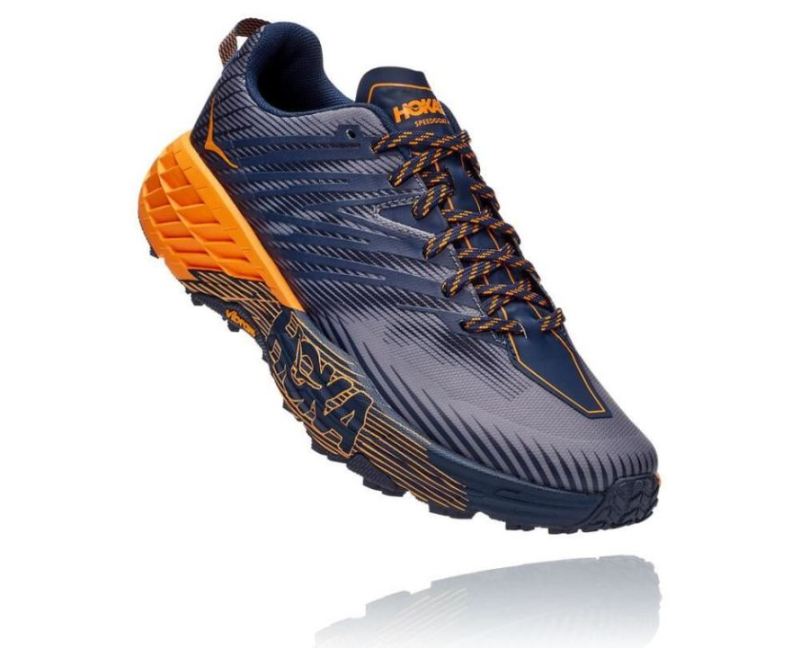 Hoka Speedgoat 4 pour homme Black Iris / Bright Marigold