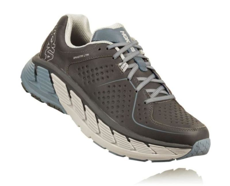 Chaussure de course sur sentier en cuir Gaviota pour homme, anthracite/Tradewinds