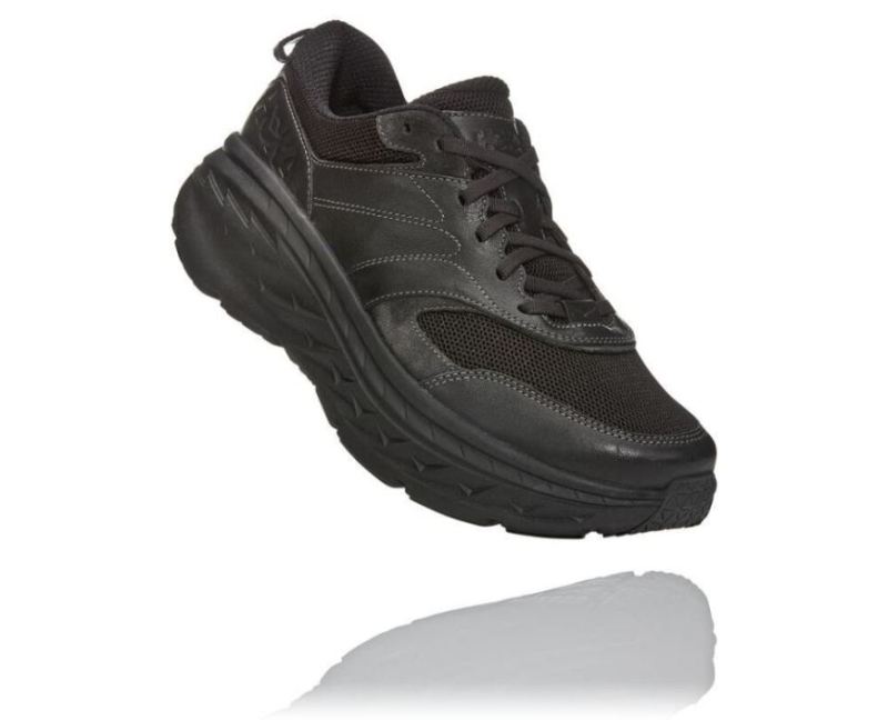 Chaussure de course sur route en cuir Bondi pour homme Noir / Raven