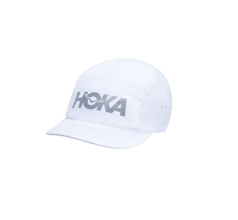 Hoka Outerspace, bonnet de trail pliable pour homme, blanc/Castlerock