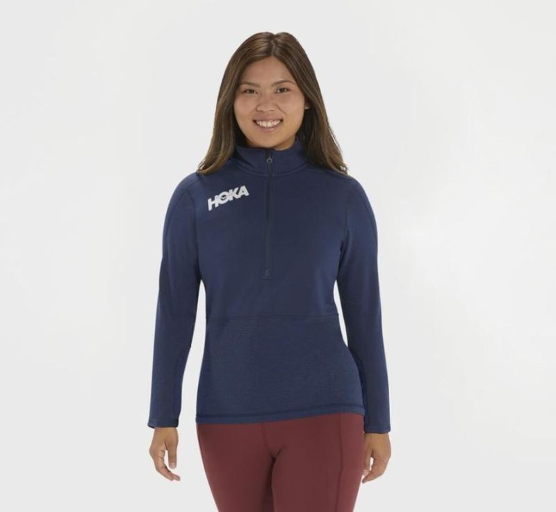 Couche Intermédiaire 1/2 Zip pour Femme Hoka Moonlit Ocean