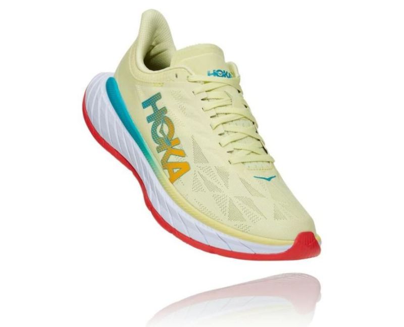 Hoka Carbon X 2 pour homme Vert luminary / Hot Coral