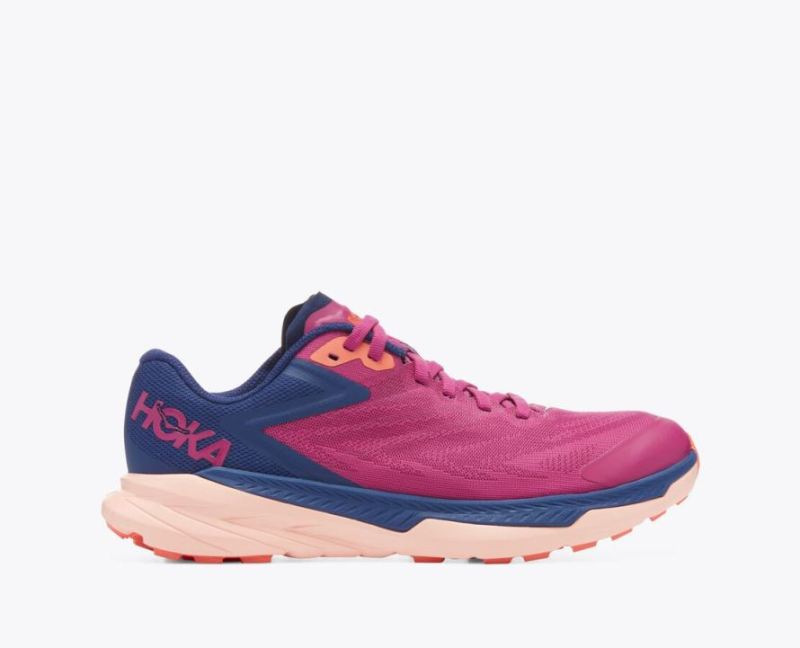 Claquettes Hoka Zinal0 pour femme - Fuchsia festival / Bleu Bellwether