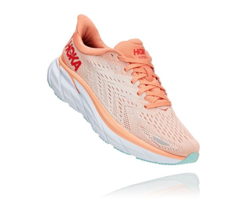 HOKA CLIFTON 8 CANTALOUPE / SILVER PEONY