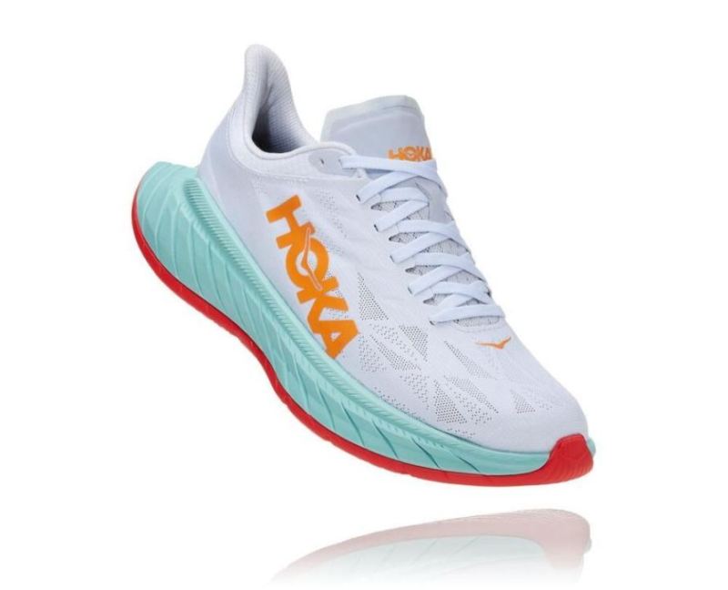 Hoka Carbon X 2 pour homme Blanc / Orange flamboyant