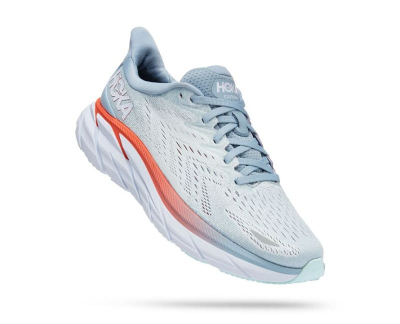 HOKA CLIFTON 8 FEMME BLEU BROUILLARD/PLEIN AIR