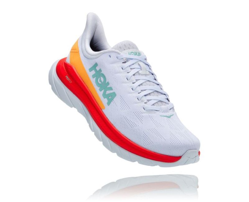 HOKA MACH 4 HOMME BLANC / FIESTA